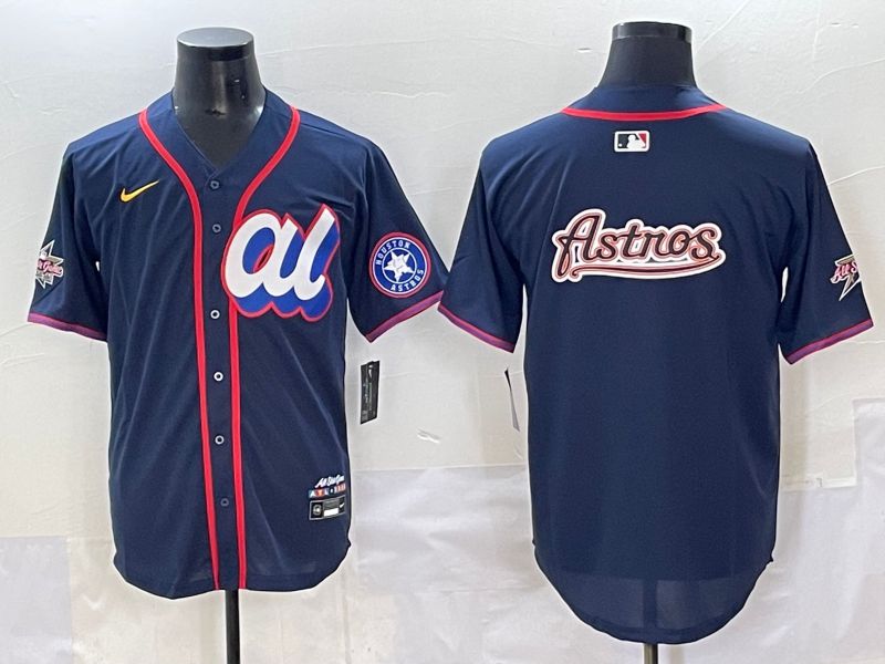 Men 2025 Houston Astros Blank Drak Blue All star Nike MLB Jersey style 7